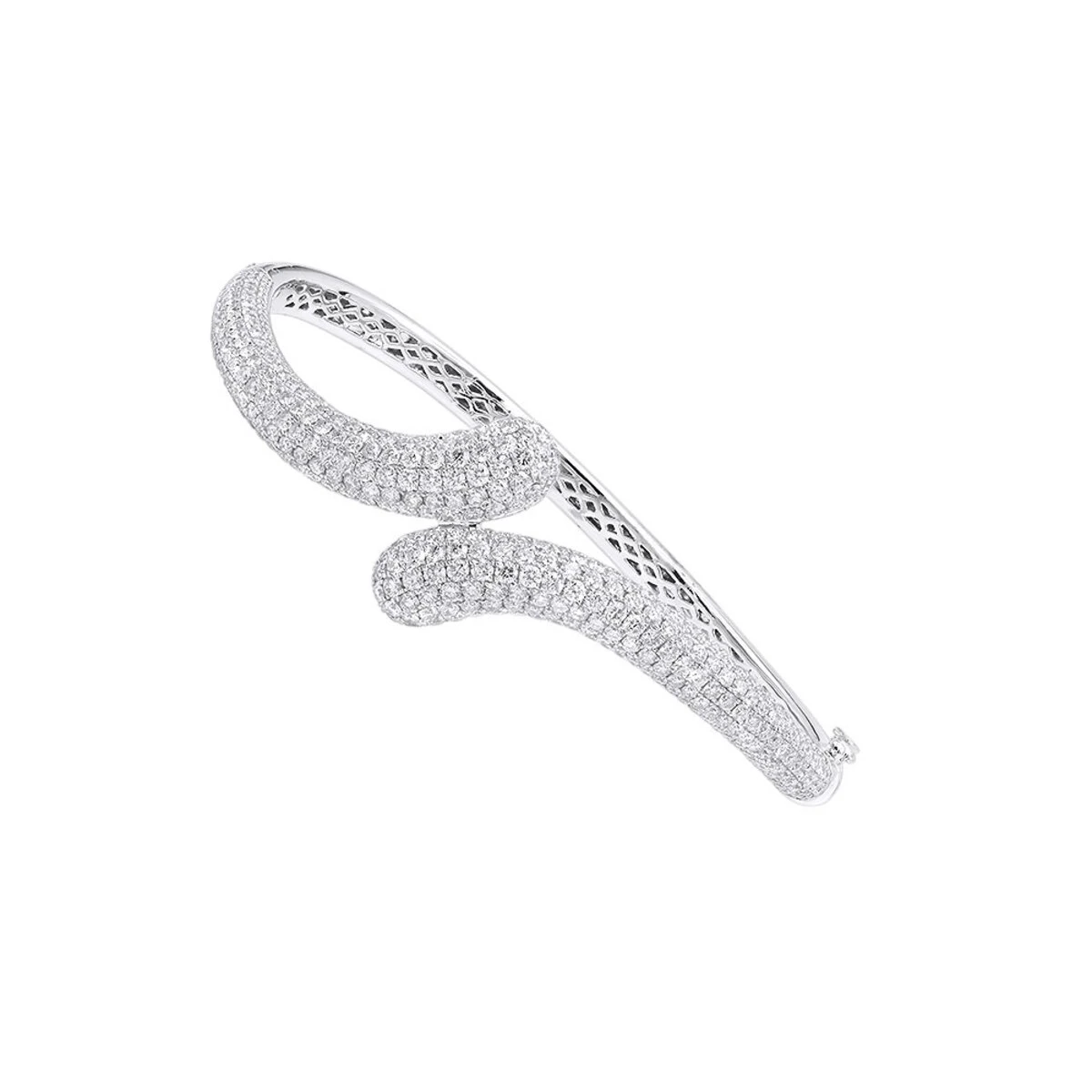 Women's Diamond Snakes Bangle Bracelet 18K White Gold By Joe Rodeo 6.44Ct 3 Women's Diamond Snakes Bangle Bracelet 18K White Gold By Joe Rodeo 6.44Ct