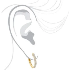 Ladies 14K White Gold 1 Inch Diamond Hoop Earrings Small 0.9ct 21 Ladies 14K White Gold 1 Inch Diamond Hoop Earrings Small 0.9ct -Invicta Jewelry Store ladies 14k gold round diamond hoop earrings 09ct bodye