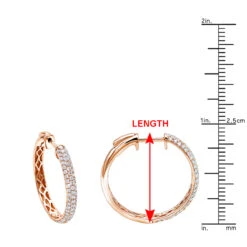 Ladies 14K White Gold 1 Inch Diamond Hoop Earrings Small 0.9ct 25 Ladies 14K White Gold 1 Inch Diamond Hoop Earrings Small 0.9ct -Invicta Jewelry Store ladies 14k gold round diamond hoop earrings 09ct rulerro