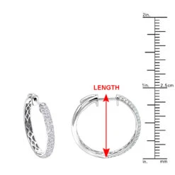 Ladies 14K White Gold 1 Inch Diamond Hoop Earrings Small 0.9ct 23 Ladies 14K White Gold 1 Inch Diamond Hoop Earrings Small 0.9ct -Invicta Jewelry Store ladies 14k gold round diamond hoop earrings 09ct rulerwh