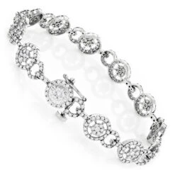 Ladies 14K White Gold Diamond Circle Bracelet 4.83 10 Ladies 14K White Gold Diamond Circle Bracelet 4.83 -Invicta Jewelry Store ladies bracelets 14k gold diamond circle bracelet 483 p 6487 backwh