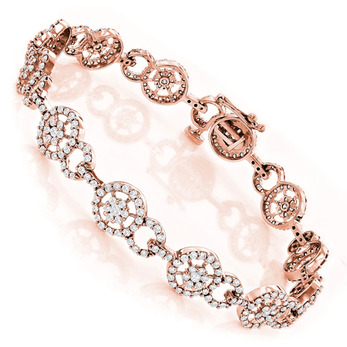 Ladies 14K White Gold Diamond Circle Bracelet 4.83 5 Ladies 14K White Gold Diamond Circle Bracelet 4.83 - Image 3