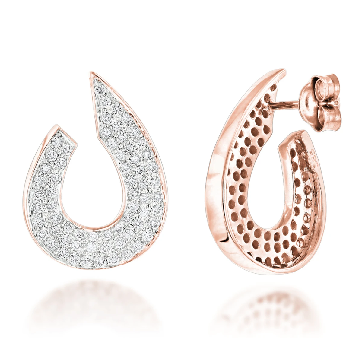 Ladies Designer Diamond Earrings 0.81ct 14K White Gold 5 Ladies Designer Diamond Earrings 0.81ct 14K White Gold - Image 3