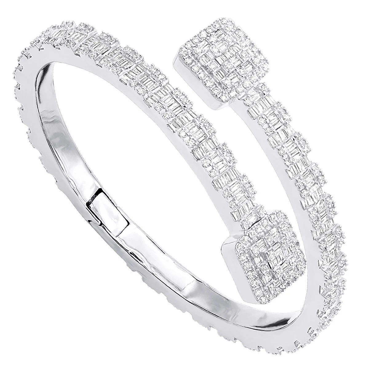 Ladies Diamond Bracelet 10K Yellow Gold Split-Style Bangle Bracelet For Women 4 Ladies Diamond Bracelet 10K Yellow Gold Split-Style Bangle Bracelet For Women - Image 2