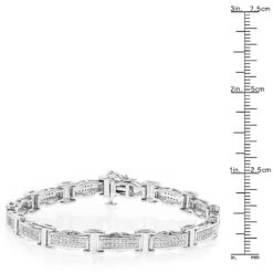 Ladies Diamond Bracelet In Sterling Silver 0.22ct -Invicta Jewelry Store ladies diamond bracelet in sterling silver 027ct p 48396 ruler