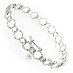 Ladies Diamond Circle Bracelet 0.9ct 14K Yellow Gold -Invicta Jewelry Store ladies diamond circle bracelet 09ct 14k gold backwh