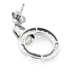 Ladies Diamond Circle Earrings 0.73ct 18K White Gold -Invicta Jewelry Store ladies diamond circle earrings 073ct 18k gold backwh