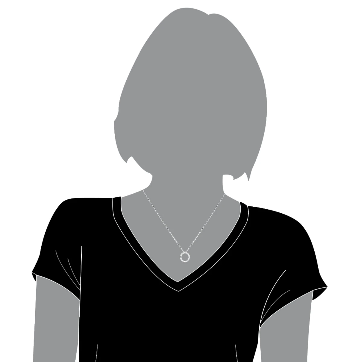 Ladies Diamond Circle Pendant In Sterling Silver Luxurman Love Quotes 5 Ladies Diamond Circle Pendant In Sterling Silver Luxurman Love Quotes - Image 3