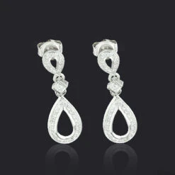 Ladies Diamond Drop Earrings 0.28ct 10K Rose Gold
