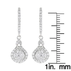 Ladies Diamond Drop Earrings By Luxurman 14K White Gold 1.1ct Drop Shape Clusters 13 Ladies Diamond Drop Earrings By Luxurman 14K White Gold 1.1ct Drop Shape Clusters -Invicta Jewelry Store ladies diamond drop earrings by luxurman 14k gold 11ct drop shape clusters ruler