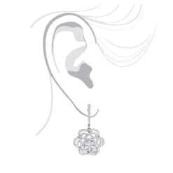 Ladies Diamond Flower Drop Earrings 2.9ct 14K White Gold Unique Design 8 Ladies Diamond Flower Drop Earrings 2.9ct 14K White Gold Unique Design -Invicta Jewelry Store ladies diamond flower drop earrings 29ct 14k gold unique design 3