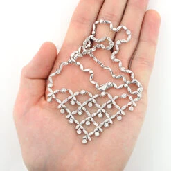 Ladies Diamond Designer Flower Necklace 4.5ct 14K White Gold -Invicta Jewelry Store ladies diamond necklaces designer flower necklace 45ct 14k 3