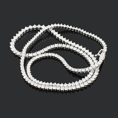 Ladies Diamond Tennis Necklace 8.63ct 18K White Gold 4 Ladies Diamond Tennis Necklace 8.63ct 18K White Gold - Image 2