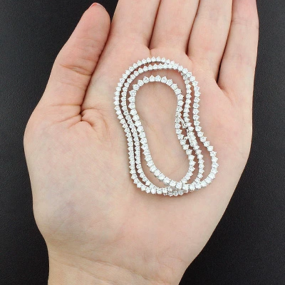 Ladies Diamond Tennis Necklace 8.63ct 18K White Gold 6 Ladies Diamond Tennis Necklace 8.63ct 18K White Gold - Image 4