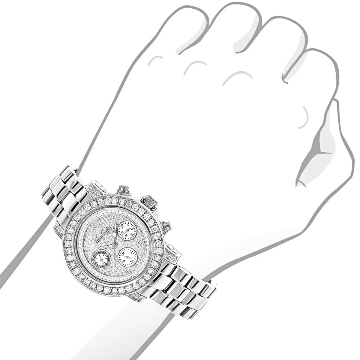 Ladies Diamond Watch 3ct Luxurman Diamond Watch 5 Ladies Diamond Watch 3ct Luxurman Diamond Watch - Image 3