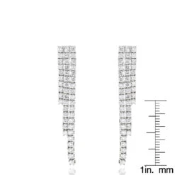 Ladies Earrings 14K White Gold String Diamond Earrings 3.78ct 13 Ladies Earrings 14K White Gold String Diamond Earrings 3.78ct -Invicta Jewelry Store ladies earrings 14k gold string diamond earrings 378ct p 7122 rulerwh