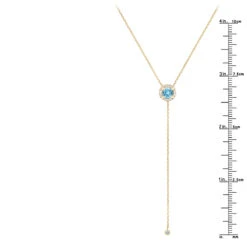 Ladies March Birthstone Customizable 14K Yellow Gold Diamond Aquamarine Y Necklace -Invicta Jewelry Store ladies march birthstone jewelry customizable 14k gold diamond aquamarine y necklace 000515 rulerye