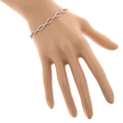 Ladies Oval Link DIamond Bracelet 0.65ct 14K White Gold -Invicta Jewelry Store ladies oval link diamond bracelet 065ct 14k gold bodwh