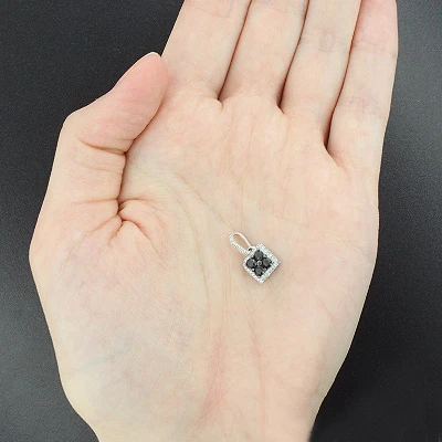 Ladies Silver Pendant With Black And White Diamonds 0.65ct 4 Ladies Silver Pendant With Black And White Diamonds 0.65ct - Image 2