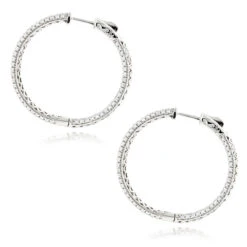 Large 14K White Gold Inside Out Diamond Hoop Earrings 4.6ct -Invicta Jewelry Store large 14k gold inside out diamond hoop earrings 460ct p 6423 backwh
