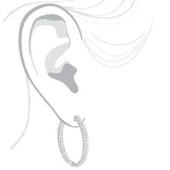 Large 14K White Gold Inside Out Diamond Hoop Earrings 4.6ct -Invicta Jewelry Store large 14k gold inside out diamond hoop earrings 460ct p 6423 bodwh