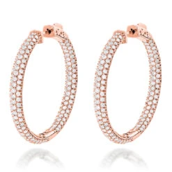 Large 14K White Gold Inside Out Diamond Hoop Earrings 4.6ct -Invicta Jewelry Store large 14k gold inside out diamond hoop earrings 460ct p 6423 ro