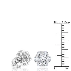 6 Carat Look Large Diamond Cluster Earrings 14K White Gold Studs 2 Carats 12 6 Carat Look Large Diamond Cluster Earrings 14K White Gold Studs 2 Carats -Invicta Jewelry Store large diamond cluster earrings 190ct 14k p 45523 rulerwh