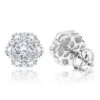 6 Carat Look Large Diamond Cluster Earrings 14K White Gold Studs 2 Carats -Invicta Jewelry Store large diamond cluster earrings 190ct 14k p 45523 wh