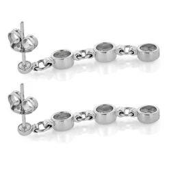 Large Diamond Drop Earrings 0.55ct 14K White Gold -Invicta Jewelry Store large diamond drop earrings 055ct 14k gold backwh