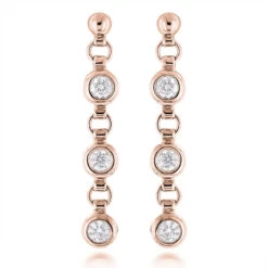 Large Diamond Drop Earrings 0.55ct 14K White Gold -Invicta Jewelry Store large diamond drop earrings 055ct 14k gold ro