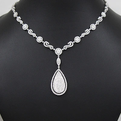 Ladies 18K Rose Gold Luccello Designer Diamond Drop Necklace 18.40ct 5 Ladies 18K Rose Gold Luccello Designer Diamond Drop Necklace 18.40ct - Image 3