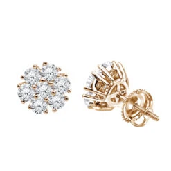 Luxurman 1 1/2ct Diamond Flower Cluster Earrings Studs 14K White Gold 10 Luxurman 1 1/2ct Diamond Flower Cluster Earrings Studs 14K White Gold -Invicta Jewelry Store luxurman 1 12ct diamond flower cluster earrings studs in 14k gold ro