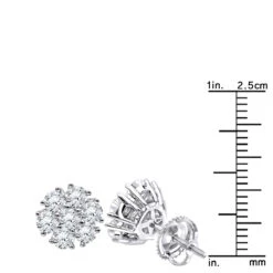Luxurman 1 1/2ct Diamond Flower Cluster Earrings Studs 14K White Gold 13 Luxurman 1 1/2ct Diamond Flower Cluster Earrings Studs 14K White Gold -Invicta Jewelry Store luxurman 1 12ct diamond flower cluster earrings studs in 14k gold rulerwh