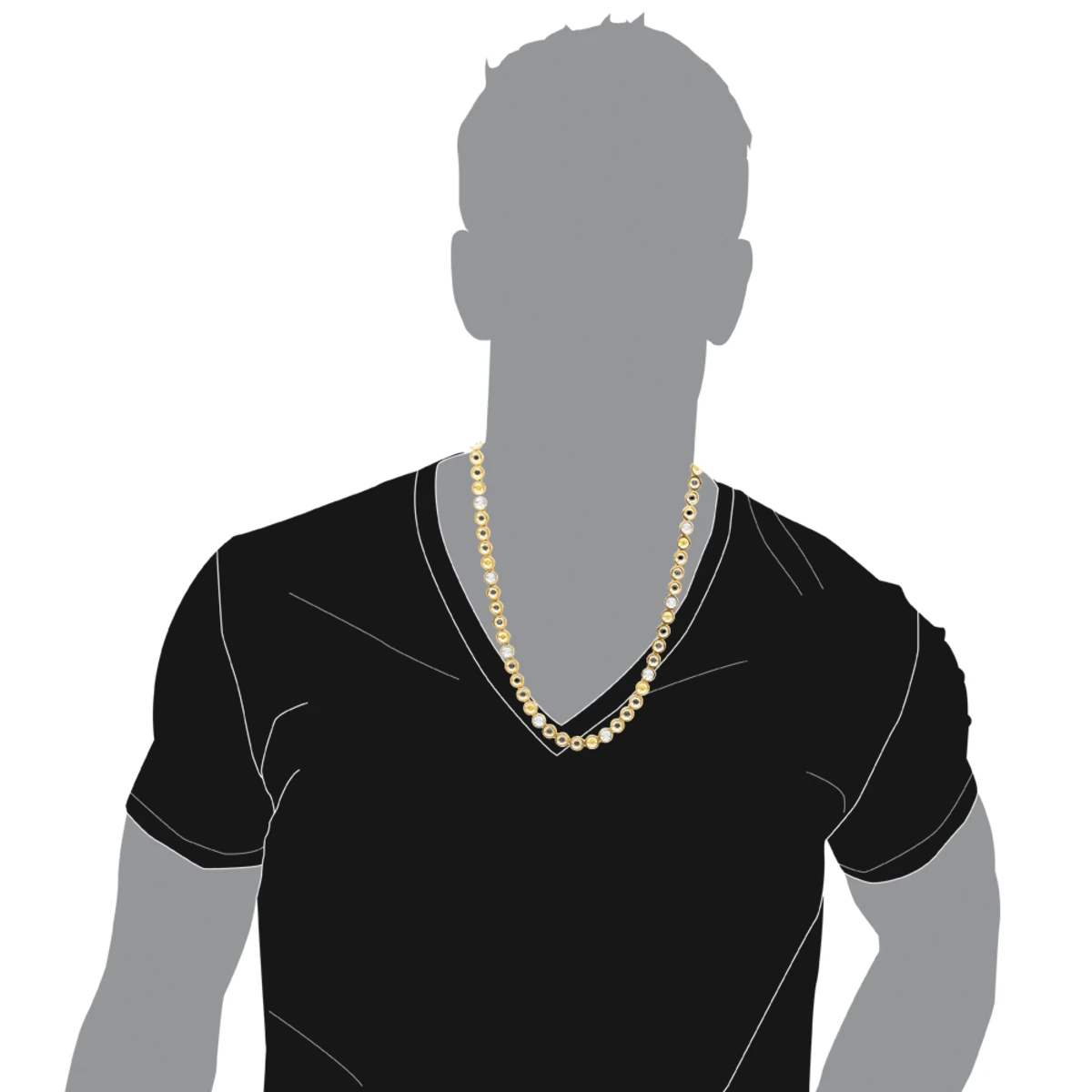 LUXURMAN 10K Yellow Gold White Yellow Black Diamond Necklace For Men 5.5ct Chain 7 LUXURMAN 10K Yellow Gold White Yellow Black Diamond Necklace For Men 5.5ct Chain - Image 5