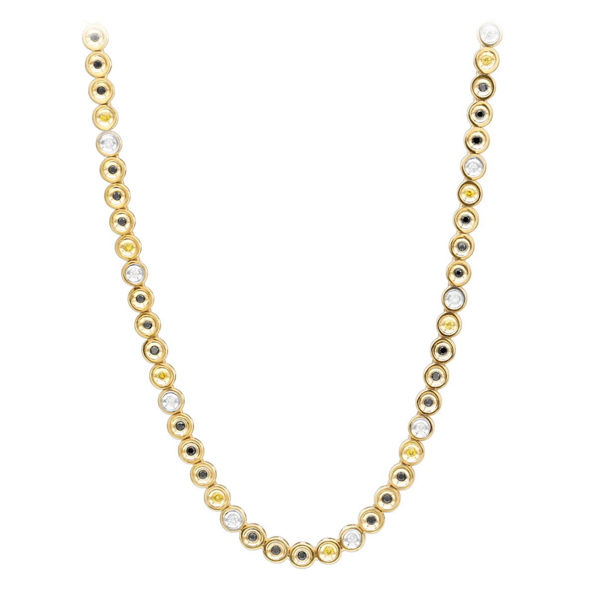 LUXURMAN 10K Yellow Gold White Yellow Black Diamond Necklace For Men 5.5ct Chain 3 LUXURMAN 10K Yellow Gold White Yellow Black Diamond Necklace For Men 5.5ct Chain