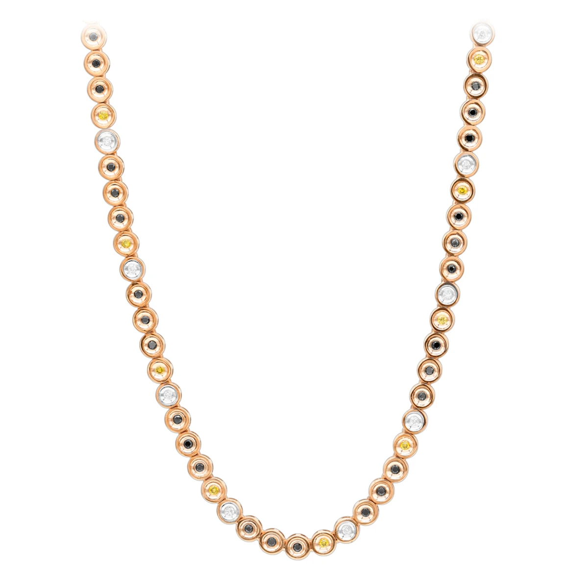 LUXURMAN 10K Yellow Gold White Yellow Black Diamond Necklace For Men 5.5ct Chain 5 LUXURMAN 10K Yellow Gold White Yellow Black Diamond Necklace For Men 5.5ct Chain - Image 3