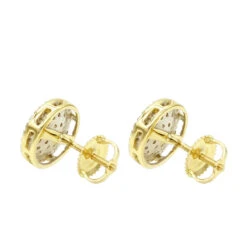 Luxurman 14K Yellow Gold Pave Round Diamond Cluster Earrings Studs 1/2 Carat -Invicta Jewelry Store luxurman 14k gold pave round diamond cluster earrings studs 12 carat backye