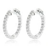 Luxurman 14K White Gold Two Carat Inside Out Diamond Hoop Earrings For Women 2 Luxurman 14K White Gold Two Carat Inside Out Diamond Hoop Earrings For Women -Invicta Jewelry Store luxurman 14k gold two carat inside out diamond hoop earrings for women mainwh