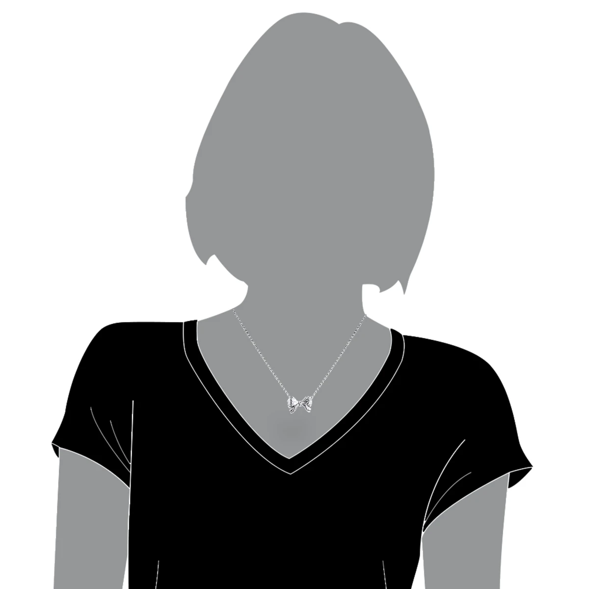 Luxurman Love Quotes Necklace Sterling Silver Diamond Bow Pendant For Women 5 Luxurman Love Quotes Necklace Sterling Silver Diamond Bow Pendant For Women - Image 3