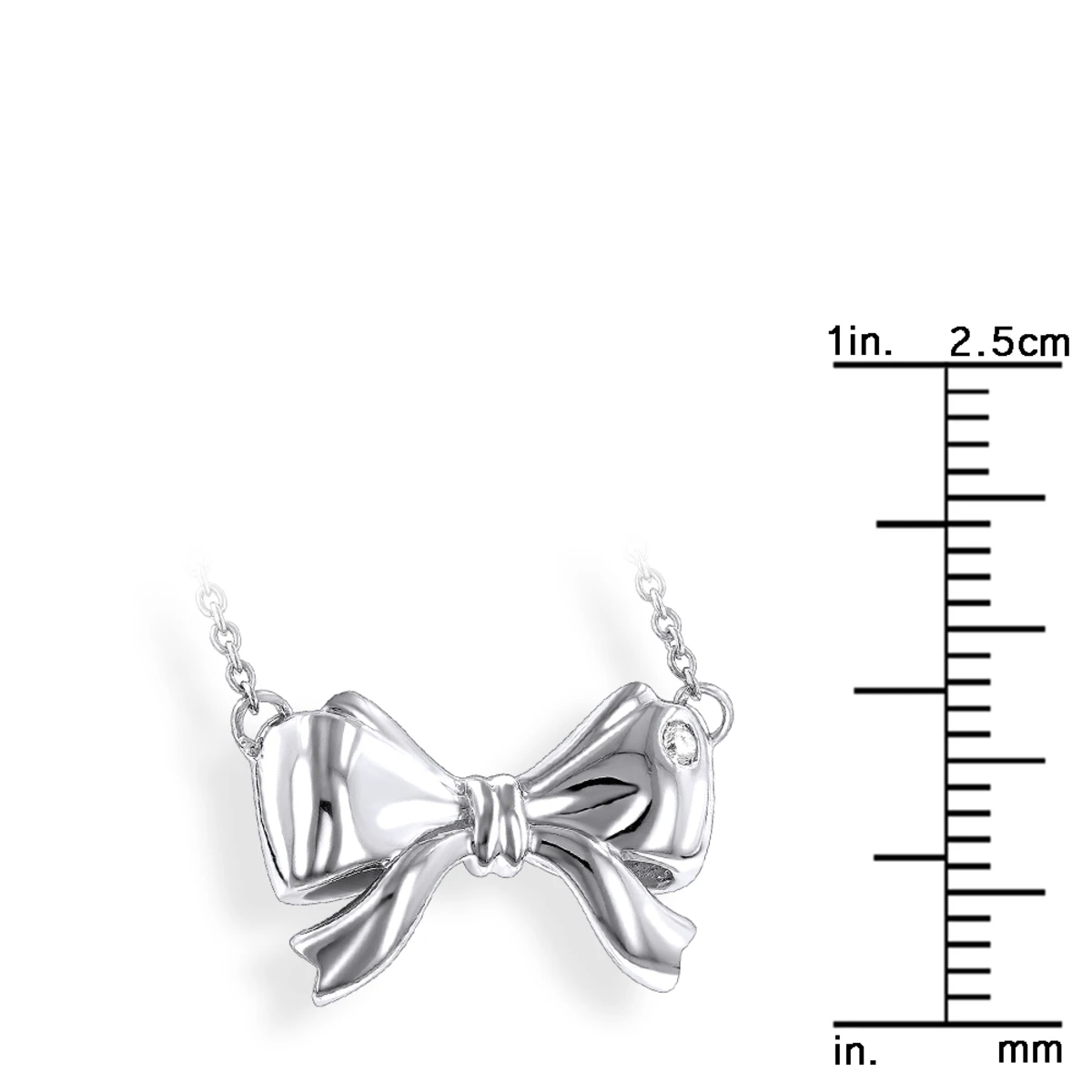 Luxurman Love Quotes Necklace Sterling Silver Diamond Bow Pendant For Women 6 Luxurman Love Quotes Necklace Sterling Silver Diamond Bow Pendant For Women - Image 4