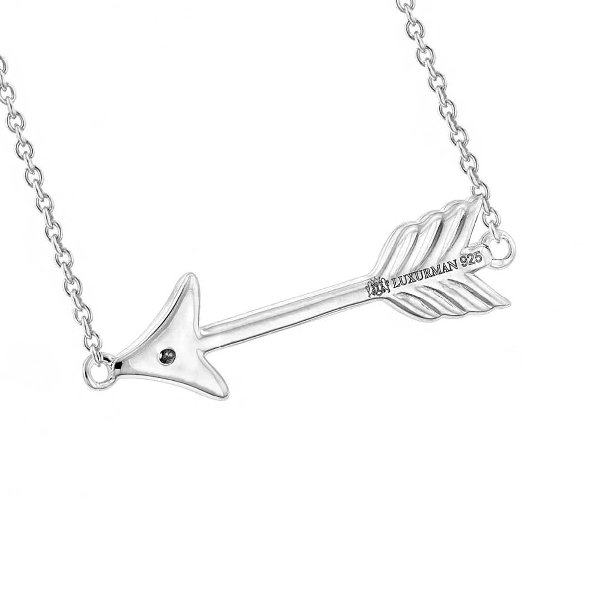 Luxurman Love Quotes Necklaces Sterling Silver Diamond Arrow Pendant 4 Luxurman Love Quotes Necklaces Sterling Silver Diamond Arrow Pendant - Image 2