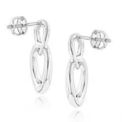 Luxurman Love Quotes: Silver Interlocking Ovals Diamond Earrings For Women 7 Luxurman Love Quotes: Silver Interlocking Ovals Diamond Earrings For Women -Invicta Jewelry Store luxurman love quotes silver interlocking ovals diamond earrings for women back