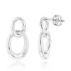 Luxurman Love Quotes: Silver Interlocking Ovals Diamond Earrings For Women -Invicta Jewelry Store luxurman love quotes silver interlocking ovals diamond earrings for women main