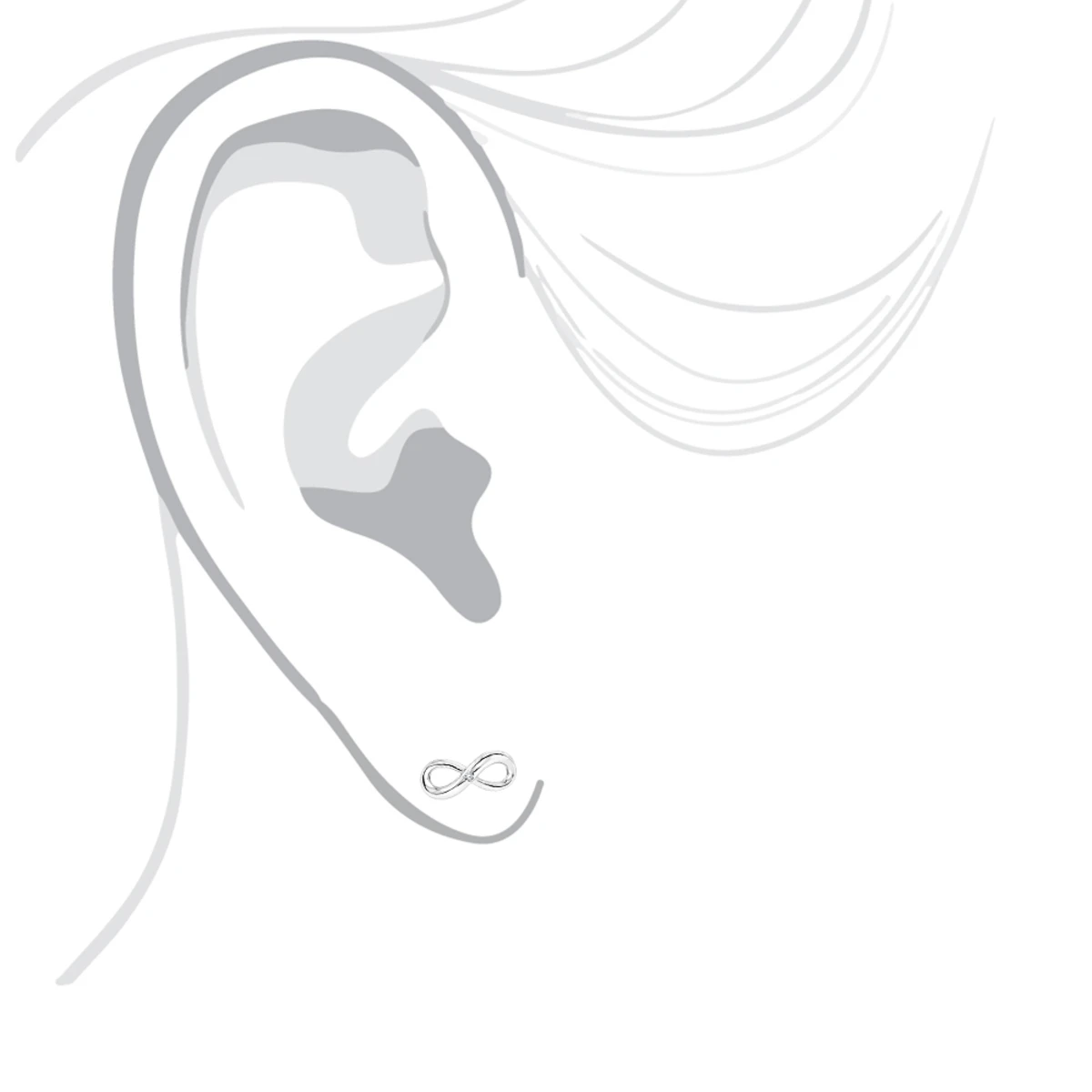 Luxurman Love Quotes: Small Diamond Infinity Earrings Sterling Silver Studs 5 Luxurman Love Quotes: Small Diamond Infinity Earrings Sterling Silver Studs - Image 3