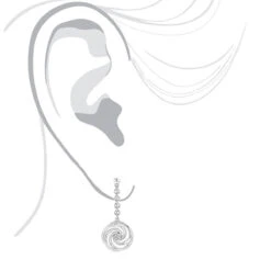 Luxurman Love Quotes Sterling Silver Swirl Diamond Drop Earrings Women's -Invicta Jewelry Store luxurman love quotes sterling silver swirl diamond drop earrings womens bod