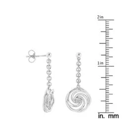 Luxurman Love Quotes Sterling Silver Swirl Diamond Drop Earrings Women's -Invicta Jewelry Store luxurman love quotes sterling silver swirl diamond drop earrings womens ruler