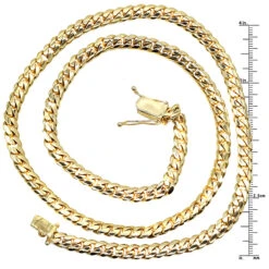 Luxurman Men's Solid 14K Yellow Gold Gold Miami Cuban Link Chain 7mm 22-40in -Invicta Jewelry Store luxurman men s gold chains solid 14k gold miami cuban link chain 7mm 22 40in rulerye