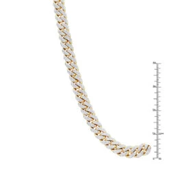 Luxurman Men's 10K Yellow Gold Miami Cuban Link Chain Necklace With Diamonds 23ct -Invicta Jewelry Store luxurman mens necklaces 14k gold miami cuban link chain with diamonds 23ct rulerye