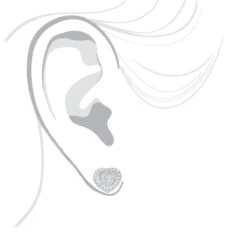 Luxurman Platinum Diamond Heart Earrings Studs 0.5ctw -Invicta Jewelry Store luxurman platinum diamond heart earrings studs 05ctw bod