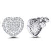 Luxurman Platinum Diamond Heart Earrings Studs 0.5ctw